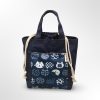 Túi Đựng Cơm Văn Phòng Canvas Xanh Navy Lá Dẹt