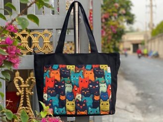 Túi Tote Vải Canvas Cỡ Lớn 38x30cm Chữ Nhật